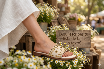 Sandalia Artesanal Mujer Confort Premium – Detalles Dorados Shamira